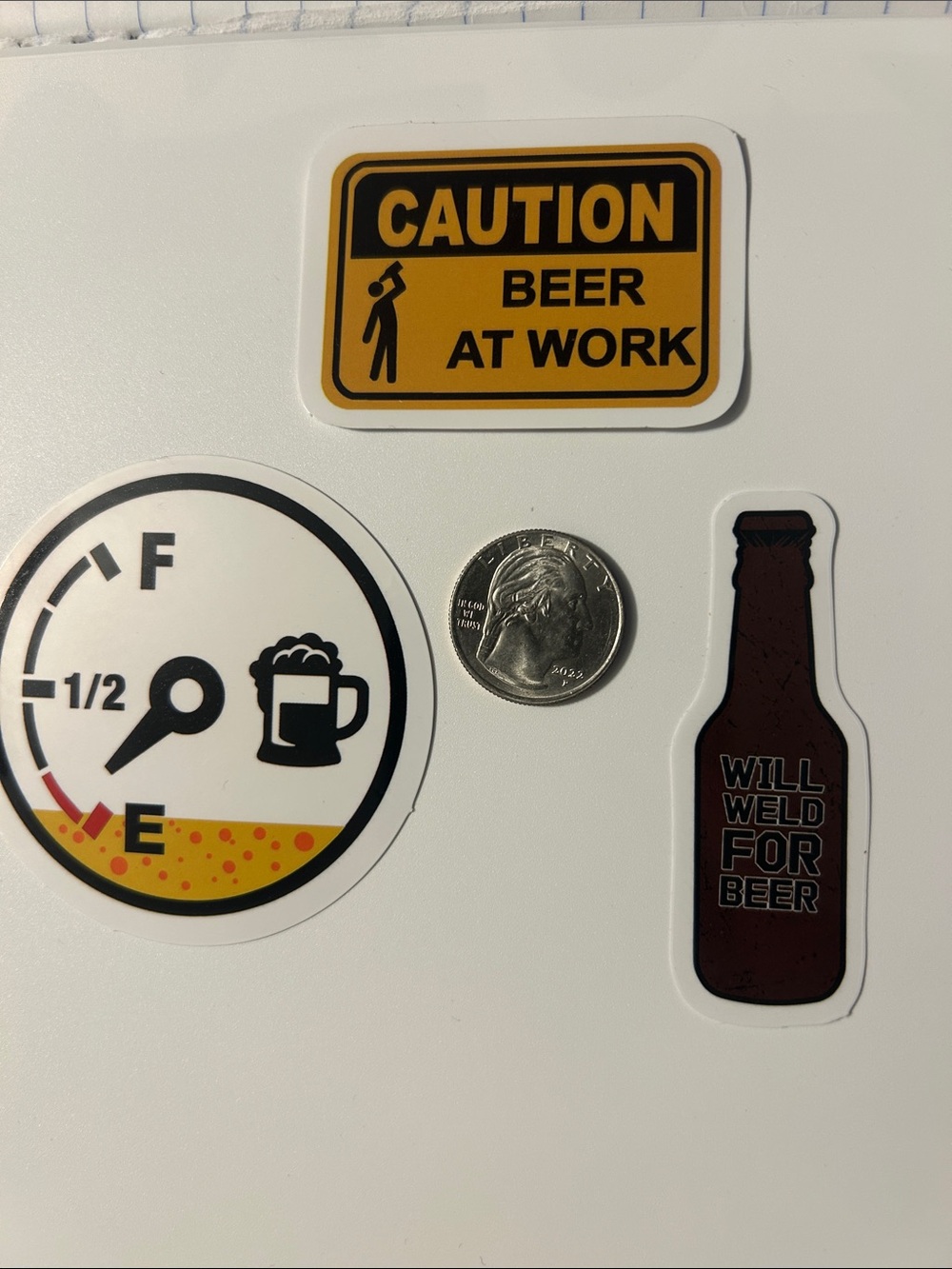 Caution Beer At Work Yellow Home Design Sticker